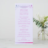 Lavendel Roze Hemelse Trouwceremonie Programma (Staand voorkant)