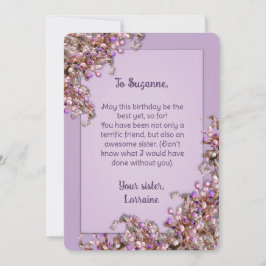 Lavendel Roze Lente Seringe Verjaardagskaart Kaart