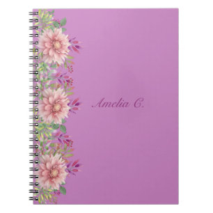  Lavendel & Roze Pastel Waterverf Bloemen Notitieboek