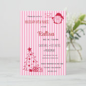 Lavendel Roze Ruit Kerst Open Huis Uitnodiging (Staand voorkant)