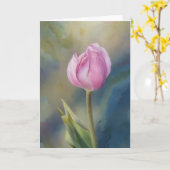  Lavendel Roze Tulp Bloem Art Note Kaart (Gele Bloem)