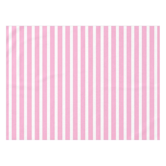 Lavendel Roze Wit Eenvoudig Horizontaal Gestreept Tafelkleed (Voorkant (Horizontaal))