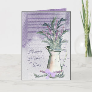 Lavendel & Rozemarijn Waterverf Moederdag Kaart