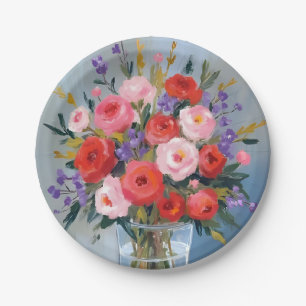 Lavendel Rozen Boeket Bloemen Schilderen Bloemst Papieren Bordje