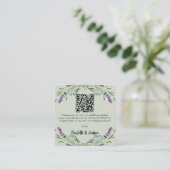 Lavendel salie groen QR code bruiloft RSVP Informatiekaartje (Staand voorkant)
