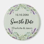 Lavendel salie groene bruiloft Save the Date magne Magneet (Voorkant)