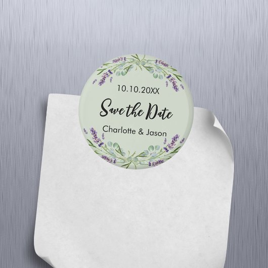 Lavendel salie groene bruiloft Save the Date magne Magneet