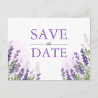 Lavendel Save the Date Briefkaart Elegant Paarse