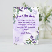 Lavendel Save The Date Kaart (Staand voorkant)