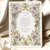 Lavendel Scabiosa Floral Wedding Kaart