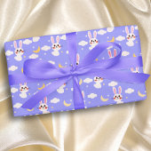 Lavendel Schattige paashaas Het jaar van het konij Cadeaupapier