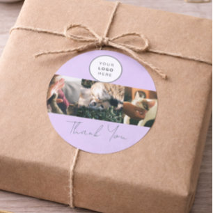 Lavendel Schrift Logo Foto Huisdierverzorging Beda Ronde Sticker