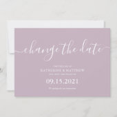 Lavendel Script Lettering Bewaar de Datum Trouwen Save The Date (Voorkant)