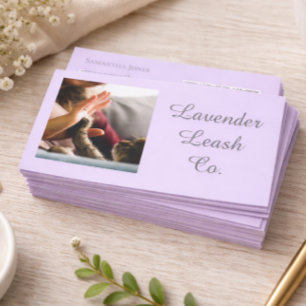 Lavendel Script Visitekaartje QR Code Service Menu