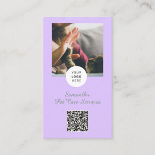 Lavendel Script Zakelijke Kaart QR Code Service Me Visitekaartje