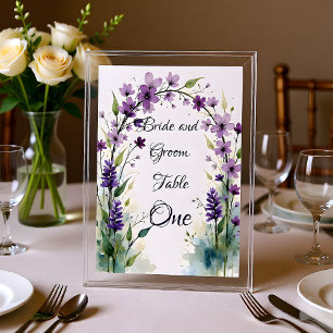 Lavendel Sering Bloem Tafel Nummer Bord Kaart