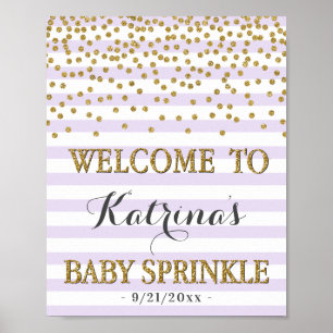 Lavendel Sering en Goud Meisje Baby Sprinkle Welko Poster