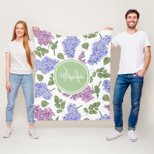 Lavendel Sering Monogram Fleece Deken