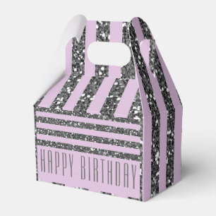 Lavendel Sering Paars Zilver Glitter Strepen Feest Bedankdoosjes