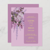 Lavendel, Sering, Rozen, Trouwkaart op budget (Voorkant / Achterkant)