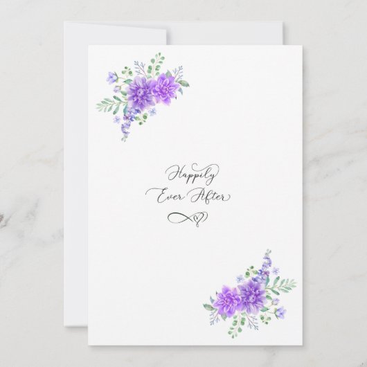 Lavendel Sering Trouw Huwelijksaankondiging Uitnod Kaart (Achterkant)