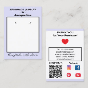 Lavendel Sieraden Oorbellen Sociale QR Code Visitekaartje