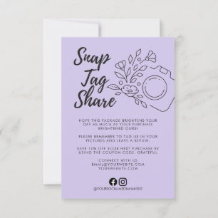 Lavendel Snap Tag Share Zakelijke Dankkaart Bedankkaart