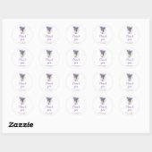 Lavendel stenen pot bruiloftsborrel ronde sticker (Vel)