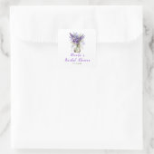 Lavendel stenen pot bruiloftsborrel vierkante sticker (Tas)