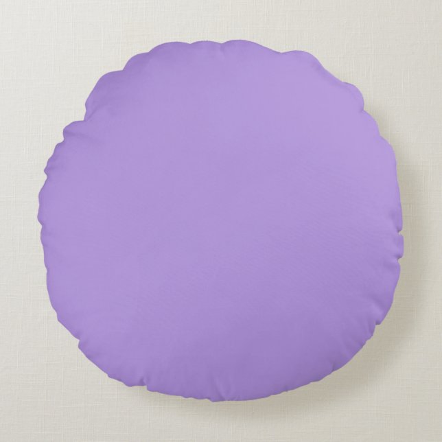 Lavendel, Stevige Kleur, Rond Kussen (Voorkant)