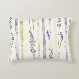Lavendel Strepen Bloemen Accent Kussen