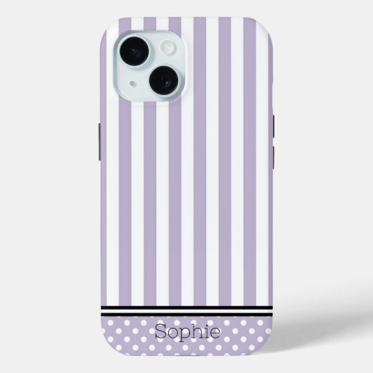 Lavendel Strepen & Stippen Custom Samsung Case-Mate iPhone Case (Achterkant)