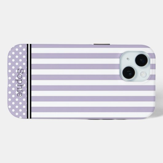 Lavendel Strepen & Stippen Custom Samsung Case-Mate iPhone Case (Achterkant (horizontaal))