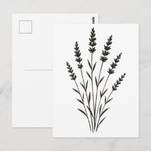 Lavendel Takjes – Minimalistisch Botanisch Ontwerp Briefkaart