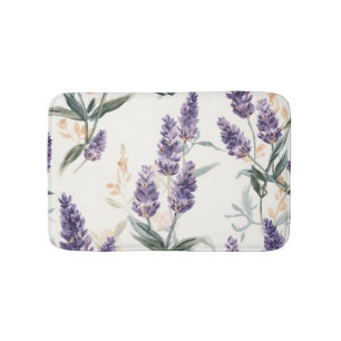 Lavendel Takjes Waterverf Botanisch Paars Bloemmot Badmat