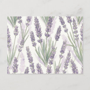 Lavendel Takjes Waterverf Botanisch Patroon Briefkaart