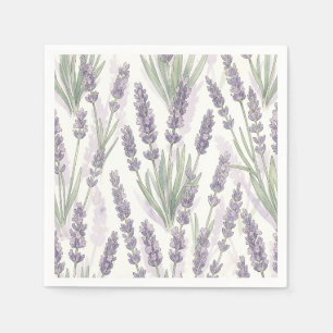 Lavendel Takjes Waterverf Botanisch Patroon Servet