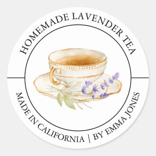 Lavendel Tea Modern label (Voorkant)