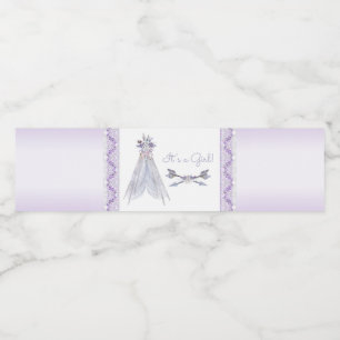 Lavendel TeePee Baby Shower Waterflesjes Labels Waterfles Etiket