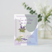 Lavendel Thema Cute Mooie Bloemige Bruiloft Aankondigingskaart (Staand voorkant)