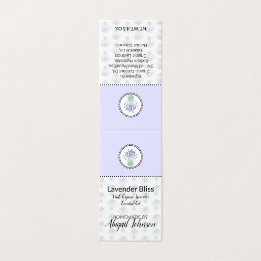Lavendel Thuisgemaakte Bad & Lichaam Label | Cadea Kaart (Buitenkant ongevouwen)