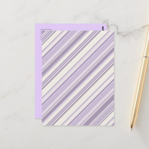 Lavendel tinten zachte ivoor strepen briefkaart
