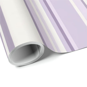 Lavendel tinten zachte ivoor strepen cadeaupapier