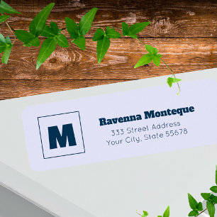 Lavendel Trendy Gepersonaliseerde Monogram Letter  Etiket