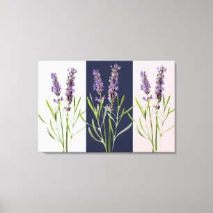 lavendel triptyse canvas afdruk