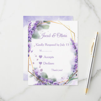 Lavendel Trouwkaarten RSVP Kaartje