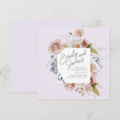 Lavendel tuin Wildflower bruiloft Kaart (Voorkant / Achterkant)