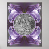 Lavendel Tulip Tiny Bee Creëer Uw eigen foto Poster (Voorkant)