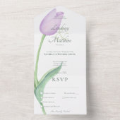 Lavendel Tulp Solo Paarse Modern Diner All In One Uitnodiging (Binnen)