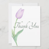 Lavendel Tulp Solo Paarse moderne bruiloft Bedankkaart (Voorkant)
